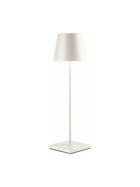 Lampe d'extérieur mobile à intensité variable Kelly, Aluminium, enduit, Blanc, Ø 10 x haut. 38 cm
