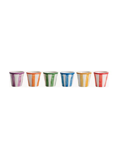 Komplet ręcznie wykonanych filiżanek do espresso Righe, 6 elem., Ceramika, Wielobarwny, Ø 6 x W 6 cm, 70 ml