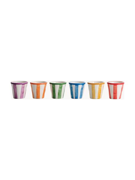 Set de tazas de espresso artesanales Righe, 6 uds., Cerámica, Multicolor, Ø 6 x Al 6 cm, 70 ml