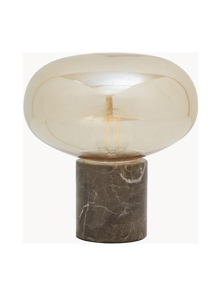 Malá stolní lampa s mramorovou podstavou Alma, Béžová, hnědá, mramorovaná, Ø 23 cm, V 24 cm