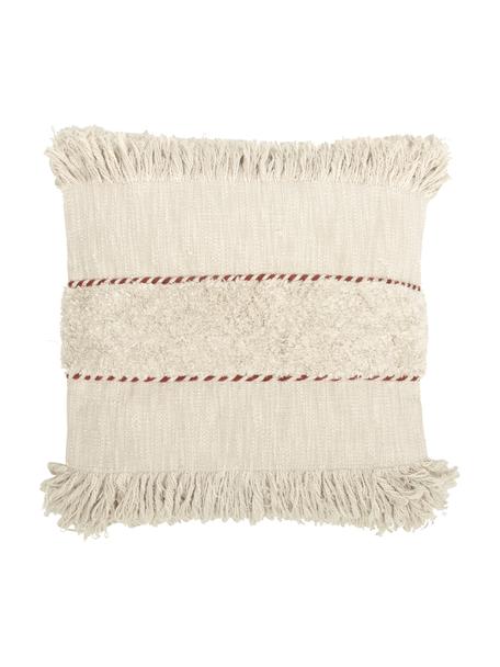 Poszewka na poduszkę w stylu boho Noëlle, 100% bawełna, Czerwony, S 45 x D 45 cm
