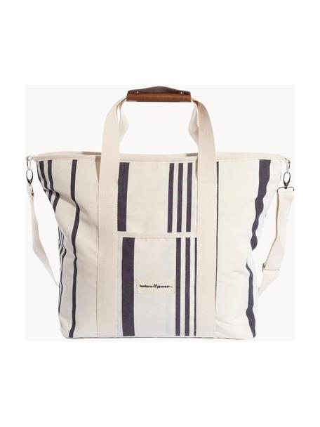 Borsa termica Strand, 40% cotone, 40% poliestere, 15% vinile impermeabile, 5% pelle, Bianco crema, nero, Larg. 41 x Alt. 51 cm