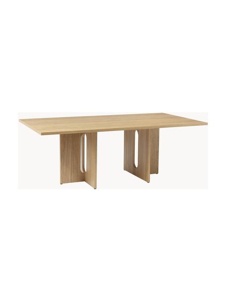 Table en placage de chêne Androgyne, tailles variées, MDF avec placage en bois de chêne, Bois clair teinté, larg. 210 x prof. 100 cm