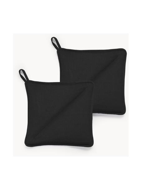 Chňapky Soft Kitchen, 2 ks, 100 % bavlna, Čierna, Š 23 x D 23 cm