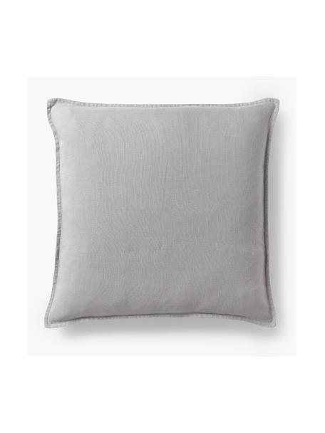 Leinen-Kissenhülle Lanya, 100% Leinen, Hellgrau, B 60 x L 60 cm