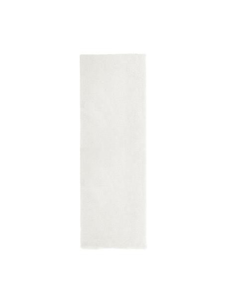 Passatoia morbida a pelo lungo Leighton, Retro: 70% poliestere, 30% coton, Bianco crema, Larg. 80 x Lung. 250 cm