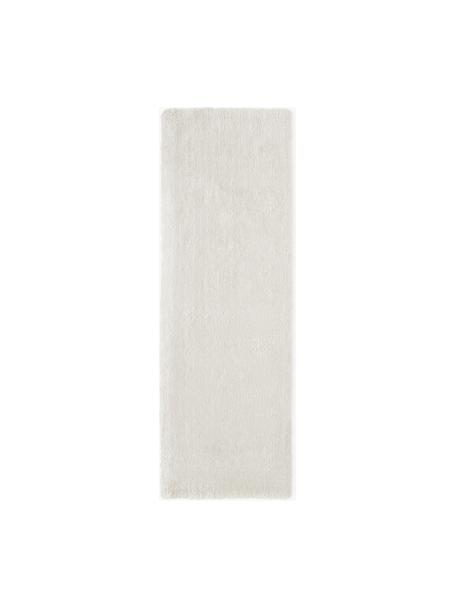 Flauschiger Hochflor-Läufer Leighton, Flor: Mikrofaser (100% Polyeste, Off White, B 80 x L 250 cm