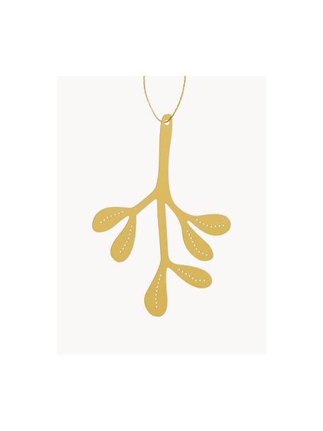 Baumanhänger Mistletoe, 4 Stück, Edelstahl, vermessingt, Goldfarben, B 7 x H 10 cm