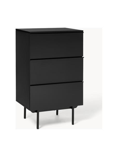 Petite commode en bois Elona, Noir, larg. 60 x haut. 100 cm