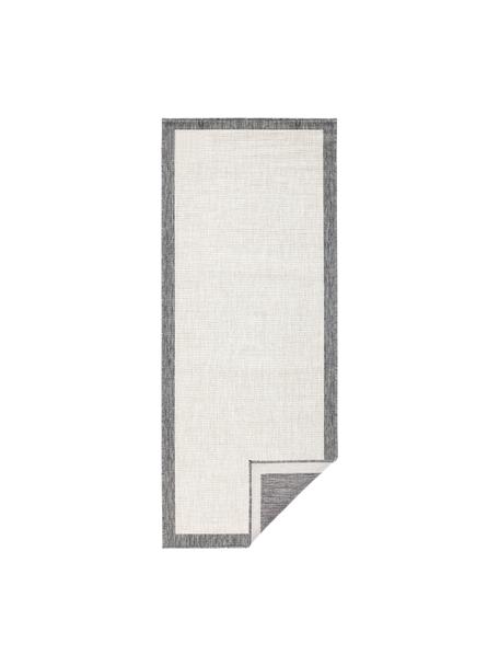Obojstranný behúň do interiéru/exteriéru Panama, sivá/ krémová, 100 % polypropylén, Sivá, krémová, Š 80 x D 250 cm