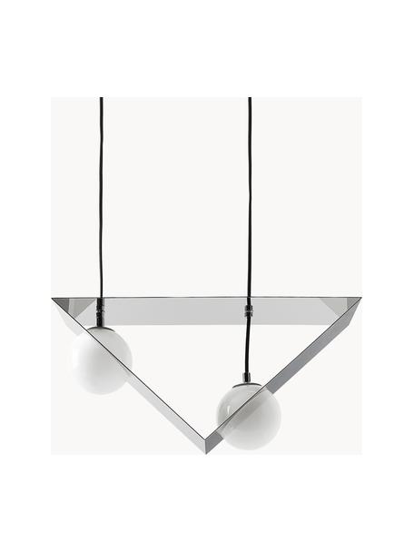 Lampada a sospensione Lewis, Paralume: vetro, Cromato, Larg. 50 x Prof. 13 cm