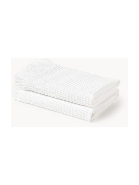 Waffelpiqué-Handtuch Yara, in verschiedenen Größen, Weiß, XS Gästehandtuch, B 30 x L 30 cm, 2 Stück