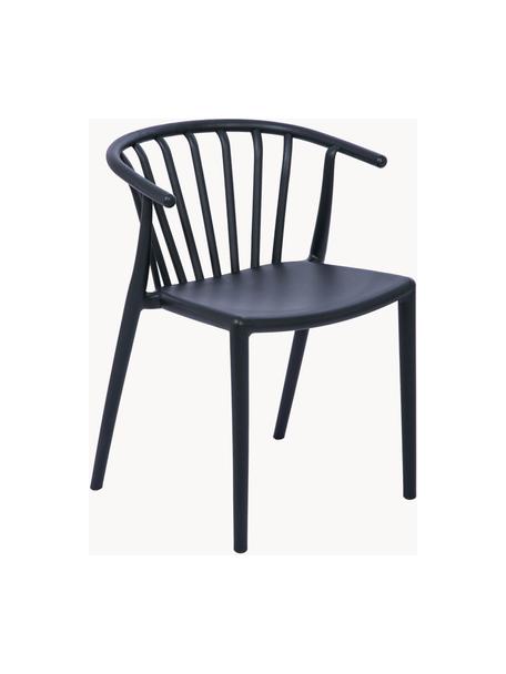 Chaise de jardin empilable Capri, Polypropylène, Noir, larg. 53 x prof. 55 cm