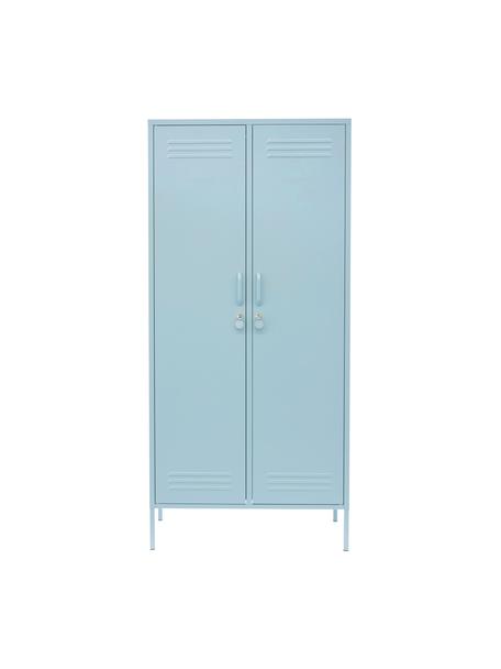 Malá šatní skříň Twinny, Ocel s práškovým nástřikem, Světle modrá, Š 85 cm, V 183 cm