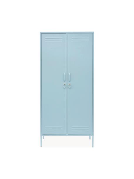 Malá šatní skříň The Twinny, Ocel s práškovým nástřikem, Světle modrá, Š 85 cm, V 183 cm