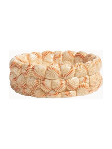 Ručně malovaná mísa z dolomitu Cockle, Dolomit, glazovaný, Oranžová, meruňková, Ø 16 cm, V 7 cm