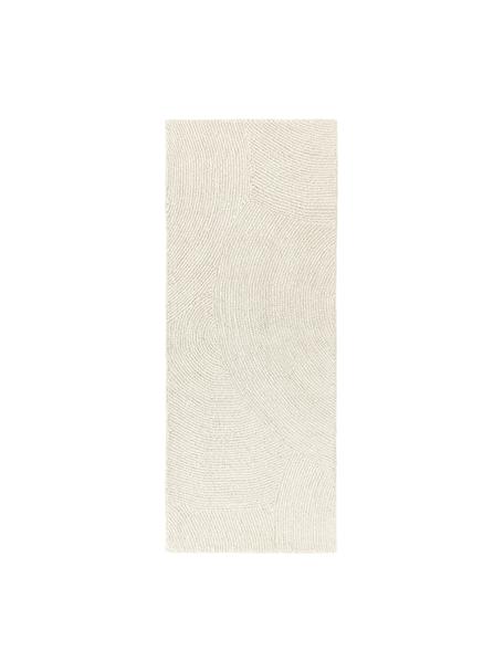 Tapis beige à poils courts, tufté main, en matériaux recyclés Eleni, Beige, larg. 80 x long. 200 cm
