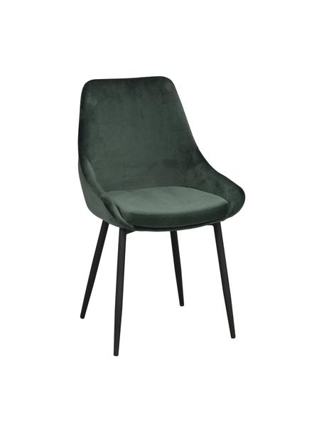 Stolička so zamatovým čalúnením Sierra, 2 ks, Zelená, čierna, Š 49 x H 55 cm