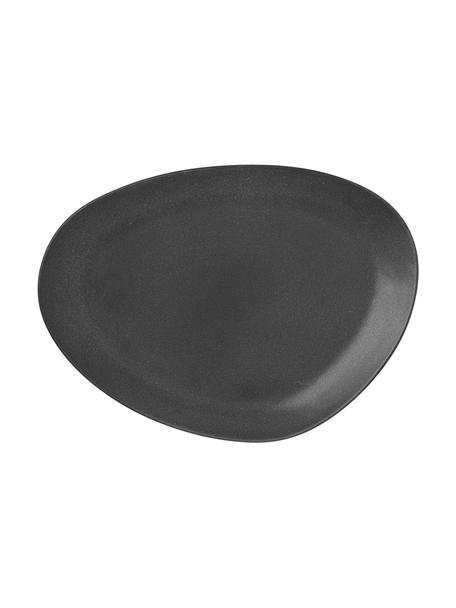Piatto piano dalla forma organica Limfjord, Gres, Antracite, Lung. 33 x Larg. 23 cm