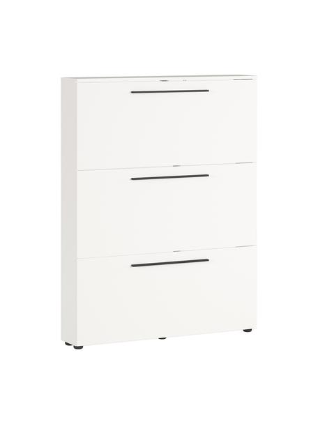 Meuble à chaussures avec 3 compartiments rabattables Dallas, Blanc, larg. 100 x haut. 129 cm