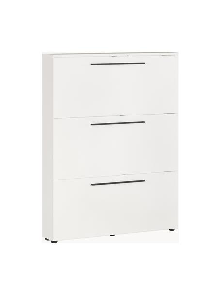 Meuble à chaussures avec compartiments rabattables Dallas, Blanc, larg. 100 x haut. 129 cm