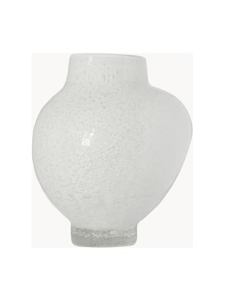 Kleine Design-Vase Mila, Glas, Weiss, Ø 17 x H 20 cm