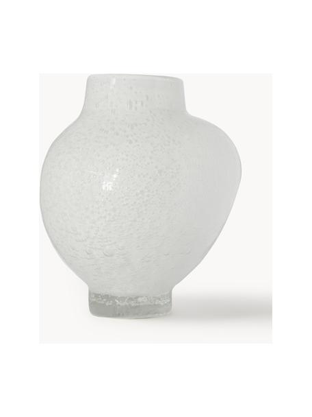 Kleine Design-Vase Mila, H 20 cm, Glas, Weiß, Ø 17 x H 20 cm