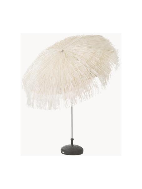 In hoogte verstelbare parasol Hawaii met franjes, Ø 200 cm, Crèmewit, Ø 200 x H 210 cm