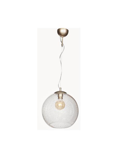 Ručne fúkaná závesná lampa Golden, Priehľadná, odtiene zlatej, Ø 35 x V 36 cm