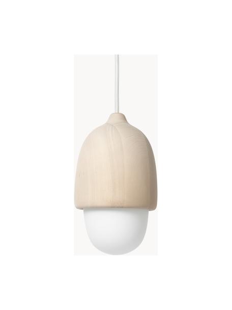 Malá závesná lampa Terho, Lipové drevo, biele, Ø 14 x V 22 cm