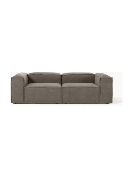 Divano componibile 3 posti in bouclé Lennon, Rivestimento: bouclé (100% poliestere) , Struttura: legno di pino massiccio c, Piedini: plastica, Bouclé greige, Larg. 238 x Prof. 119 cm