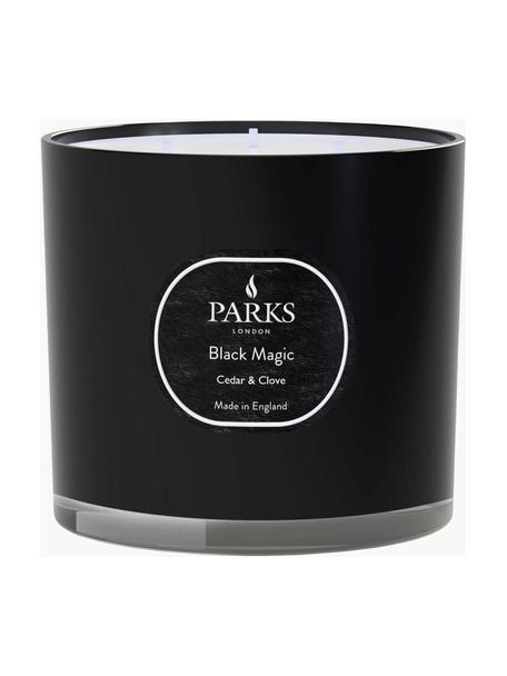 3-lonts-geurkaars Black Magic (cederhout, vetiver & patchouli), Houder: glas, Ceder, vetiver & patchouli, Ø 12 x H 11 cm