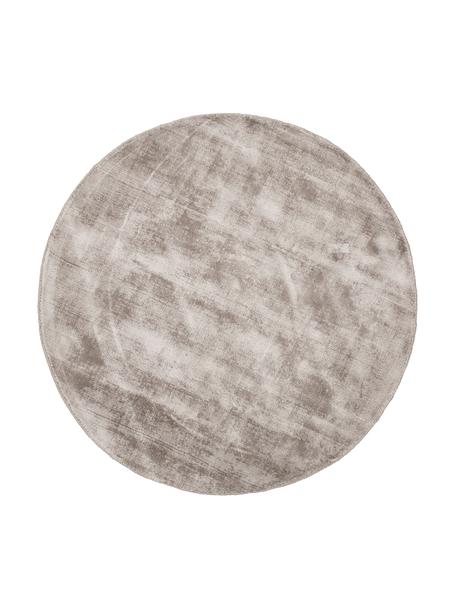 Okrúhly ručne tkaný koberec z viskózy Jane, Sivobéžová, Ø 120 cm (veľkosť S)
