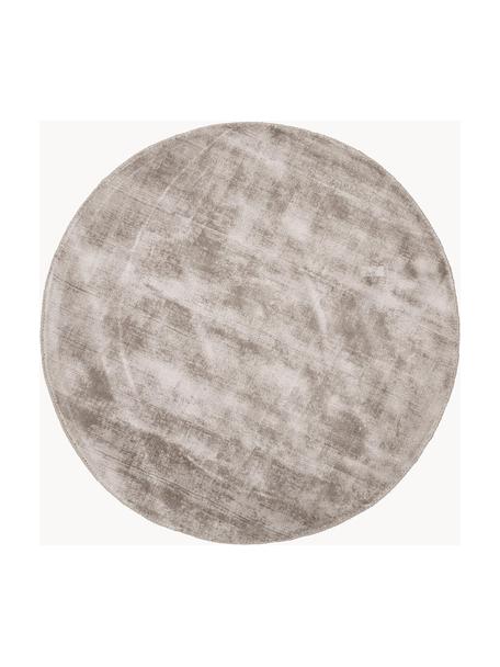 Okrúhly ručne tkaný koberec z viskózy Jane, Hnedosivá, Ø 150 cm (veľkosť M)