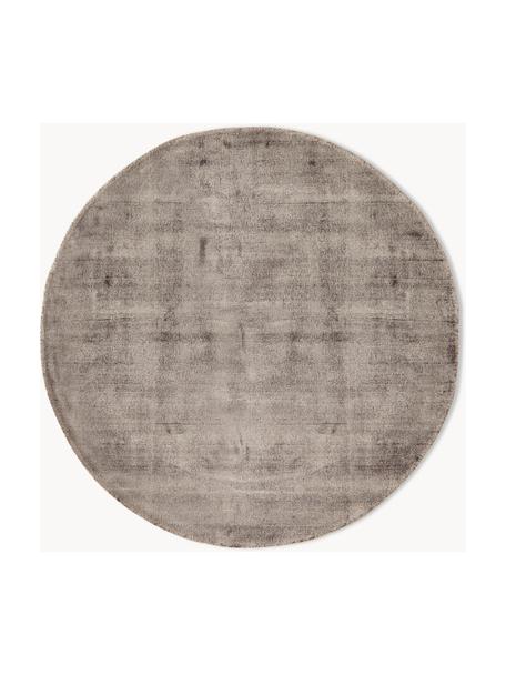 Tapis rond en viscose tissé main Jane, Taupe, Ø 150 cm (taille M)