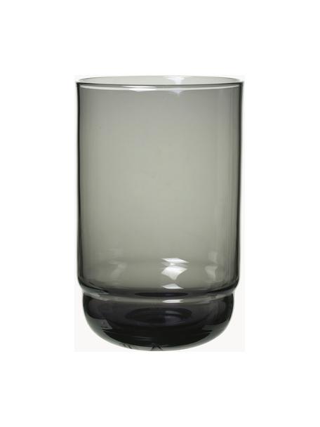 Bicchieri da acqua in vetro soffiato Nordic Bistro 4 pz, Vetro soffiato, Grigio scuro trasparente, Ø 8 x Alt. 12 cm, 350 ml