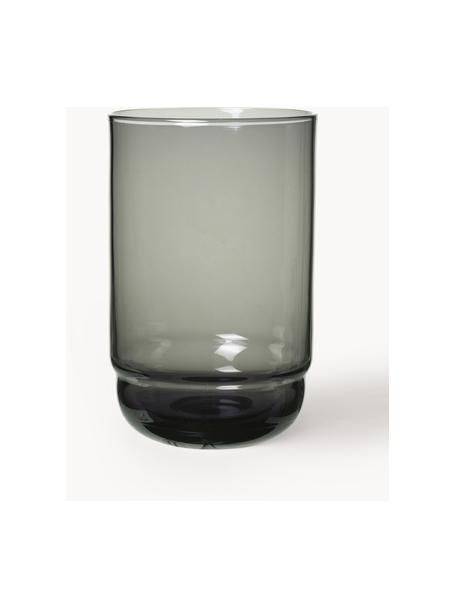 Mundgeblasene Wassergläser Nordic Bistro, 4 Stück, Glas, mundgeblasen, Dunkelgrau, transparent, Ø 8 x H 12 cm, 350 ml