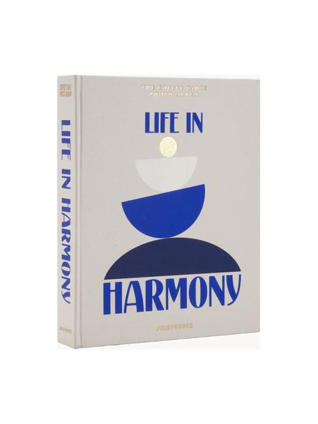 Fotoalbum Life In Harmony, Bezug: Baumwollstoff, Graupappe, Blautöne, Hellgrau, B 33 x H 27 cm