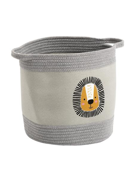 Skladovací koš Löwe, 90 % polyester, 10 % bavlna, Šedá, žlutá, Ø 30 cm, V 30 cm