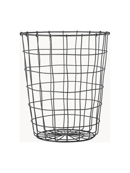 Cesta de metal Merza, Metal recubierto, Negro, Ø 26 x Al 30 cm