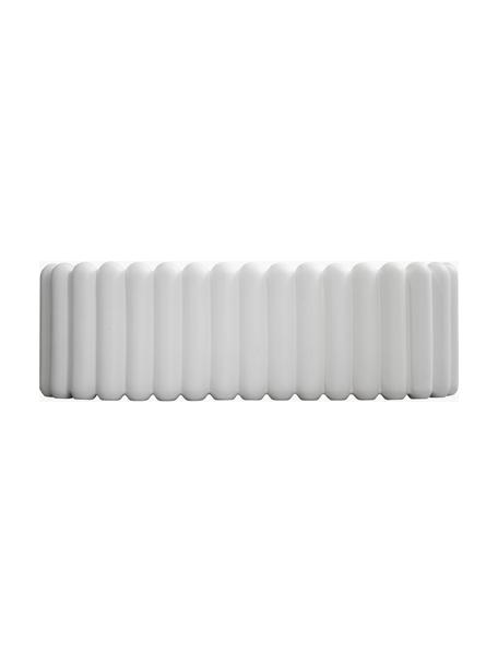 Cache-pot Mist, larg. 48 cm, Céramique, Luminaire : blanc, mat, larg. 48 x haut. 19 cm