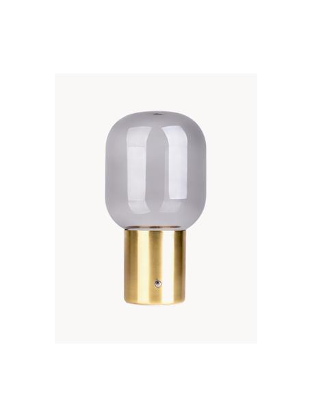 Kleine dimmbare LED-Tischlampe Albero, Lampenschirm: Glas, Goldfarben, Hellgrau, Ø 13 x H 25 cm