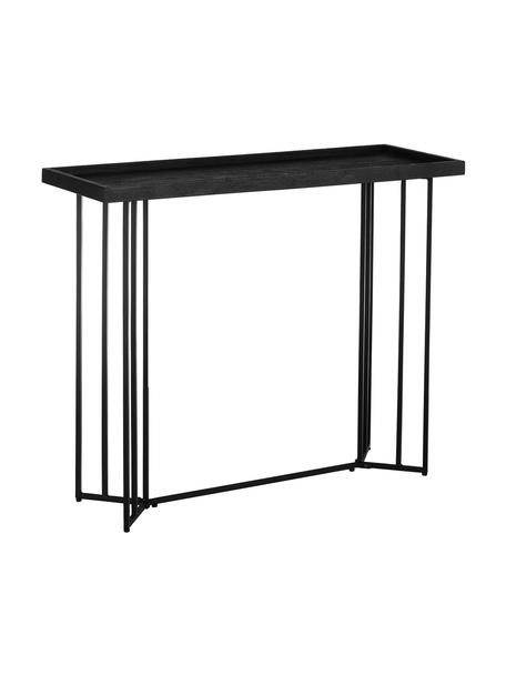 Konzolový stolek s deskou z masivu Luca, Černá, Š 100 cm, H 35 cm