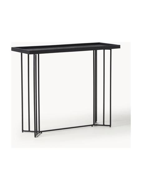 Console en manguier Luca, Noir, larg. 100 x prof. 35 cm