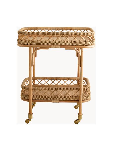 Wózek barowy z rattanu Liri, Rattan, Jasne drewno naturalne, S 62 x W 76 cm