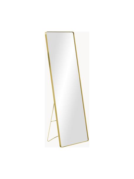 Eckiger Standspiegel Stefo, Rahmen: Metall, beschichtet, Spiegelfläche: Spiegelglas, Goldfarben, B 45 x H 140 cm