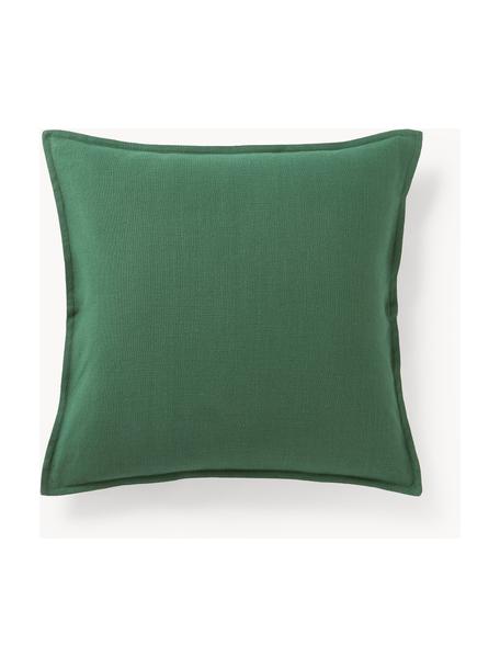 Housse de coussin 50s50 en coton Vicky, 100% coton, Vert foncé, larg. 60 x long. 60 cm