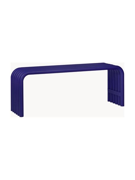 Panca in metallo Nokk, Acciaio verniciato a polvere, Blu royal, Larg. 114 x Prof. 32 cm