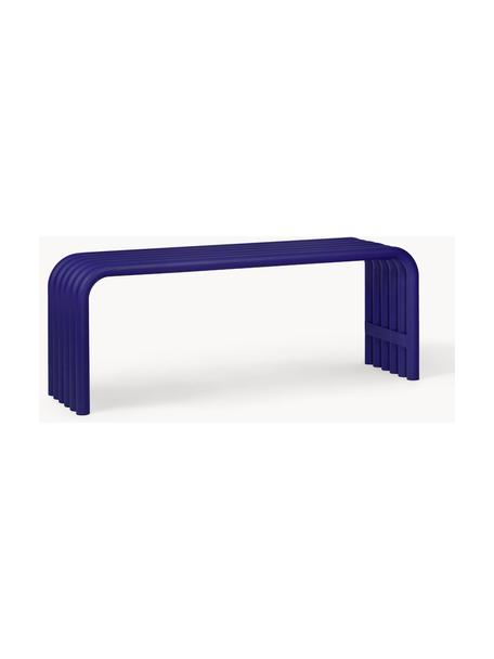 Panca in metallo Nokk, Acciaio verniciato a polvere, Blu royal, Larg. 114 x Prof. 32 cm