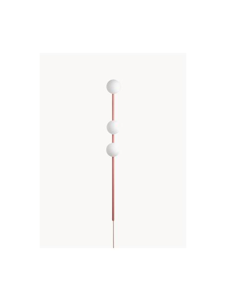 Handgemaakte wandlamp Bar met stekker, Koraalrood, B 12 x H 123 cm